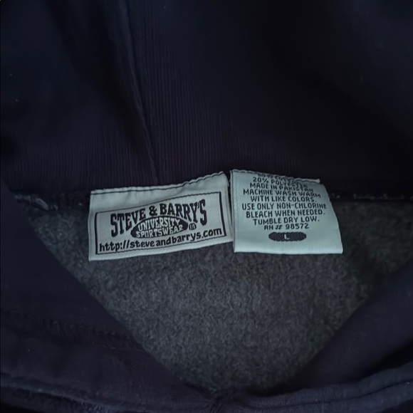 Vintage 90s Y2K Steve & Barry's Heavyweight University of Michigan Navy Hoodie L - Picture 2 of 4